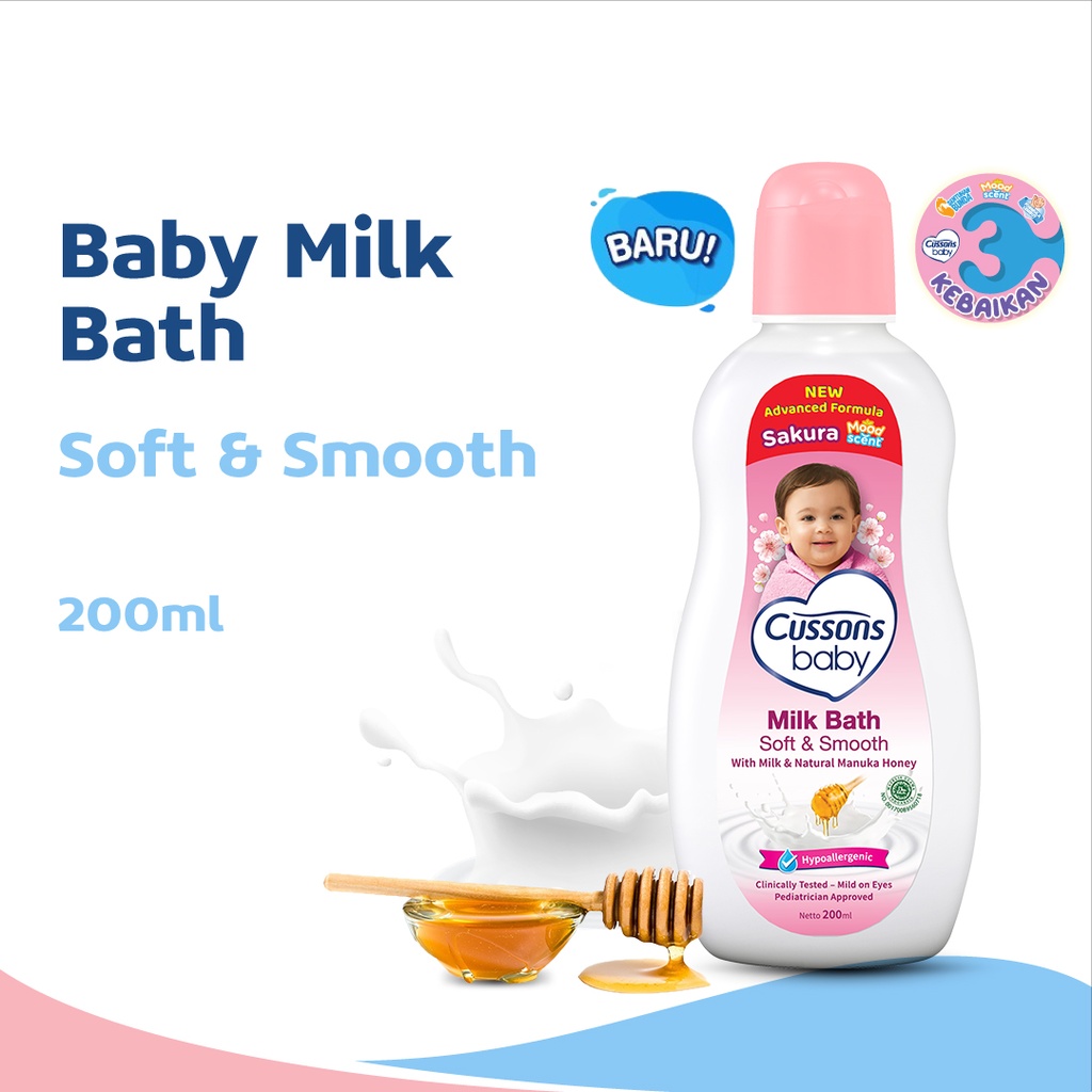 Cussons Baby Milk Bath Soft & Smooth Btl 200ML