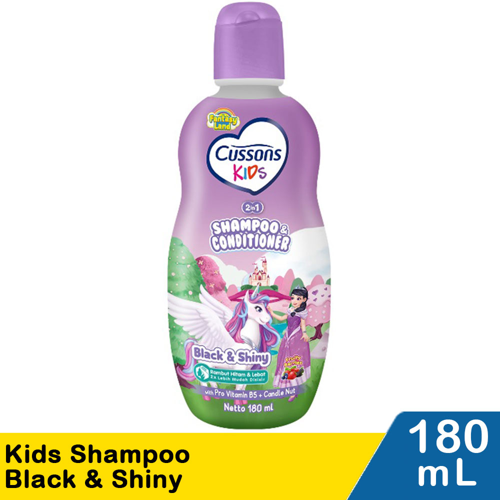 Cussons Kids 2in1 Shampoo & Conditioner Black & Shiny Btl 180ML