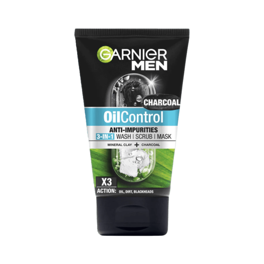Garnier Men Oil Control Charcoal 3-In-1 Face Wash 100ML