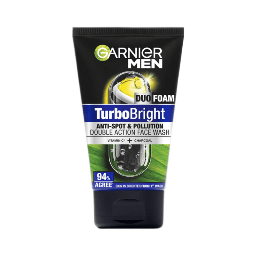 Garnier Men Turbo Bright Duo Foam Double Action Face Wash 100ML