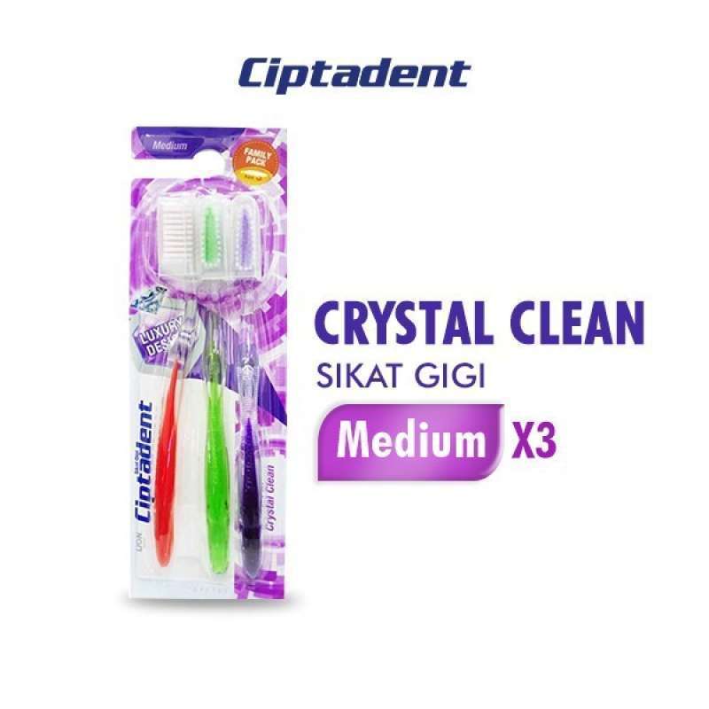 Ciptadent Sikat Gigi Crystal Clean Medium 3PCS