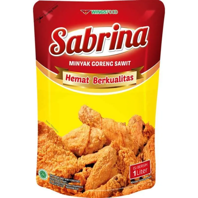 FOOD MINYAK GORENG SABRINA POUCH 1 L