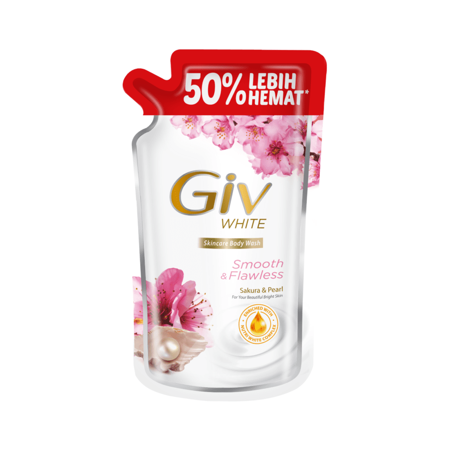 Giv White Body Wash Sakura & Pearl Pch 800ML