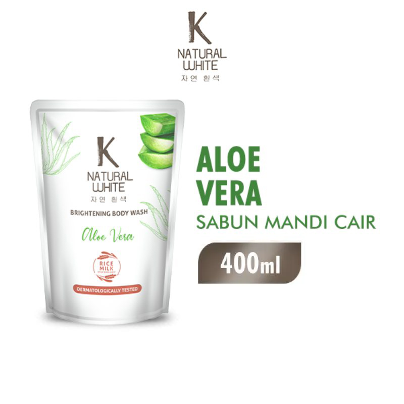 K NAT WHT BODY WASH ALOE VERA PCH 400ML