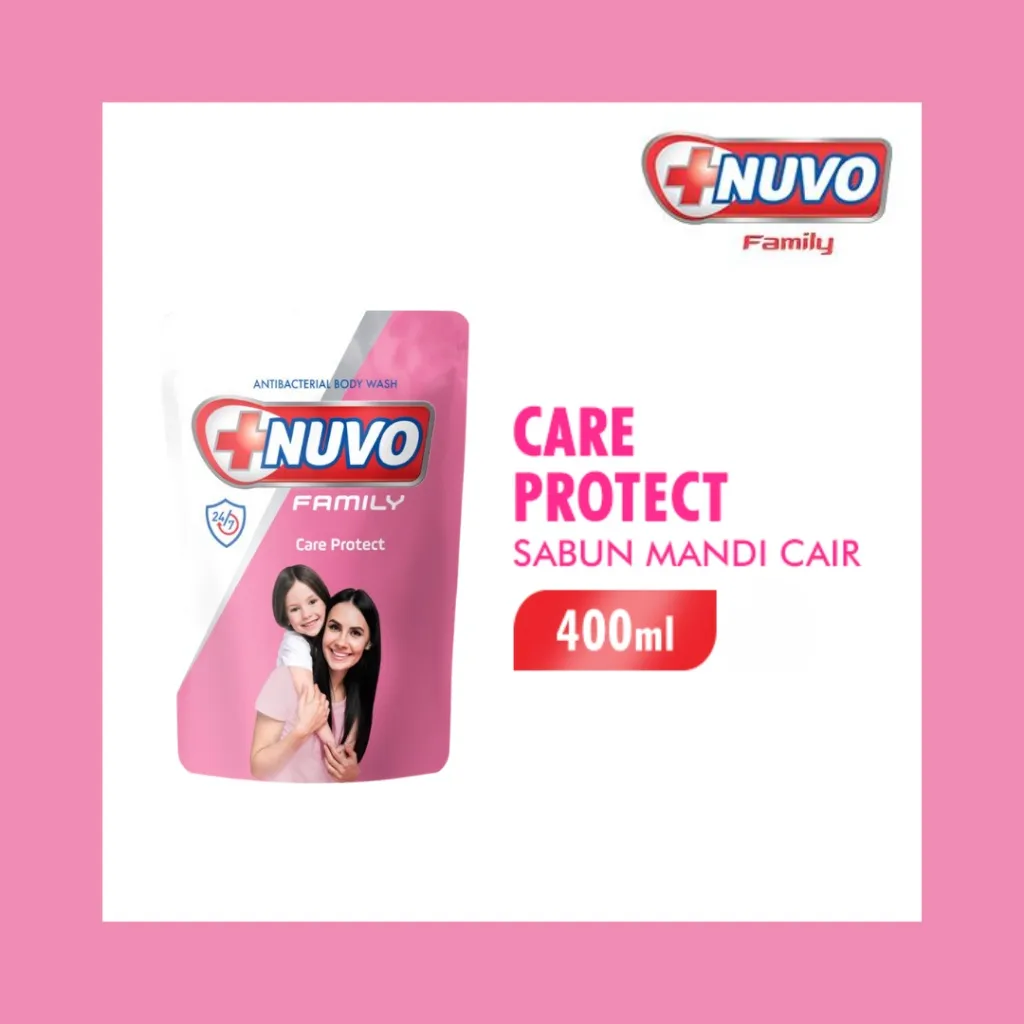 NUVO FAMILY BODY WASH PINK PCH 400ML