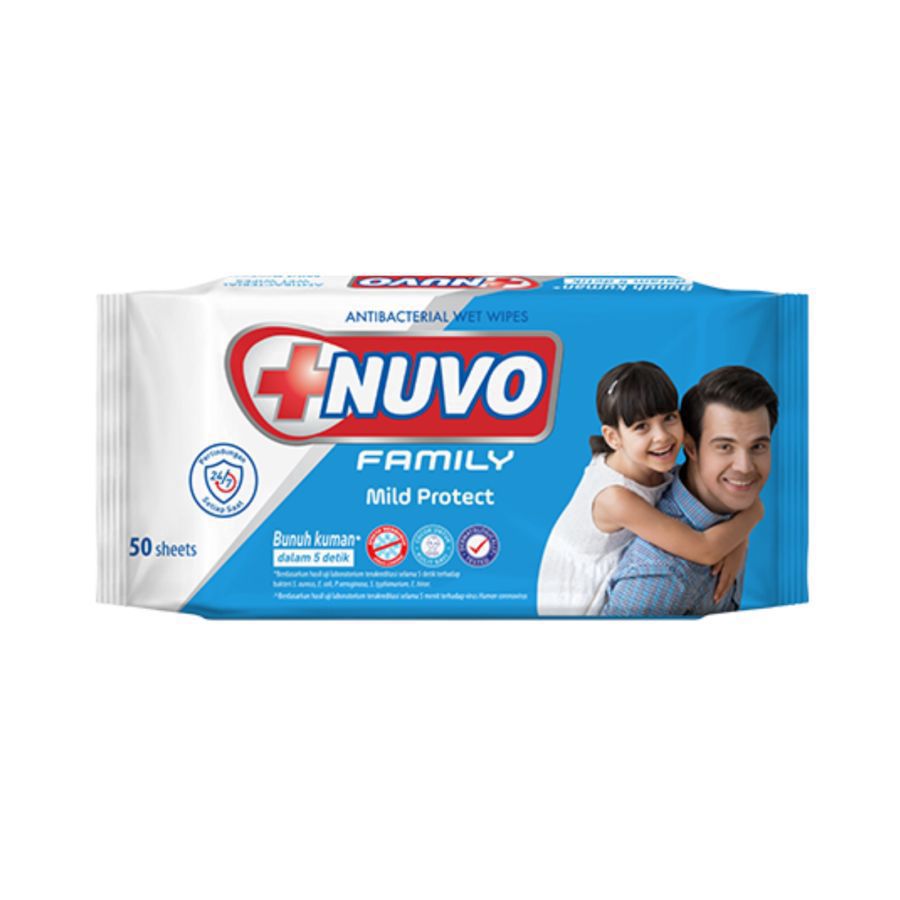 NUVO FAMILY WET WIPES BIRU 50S