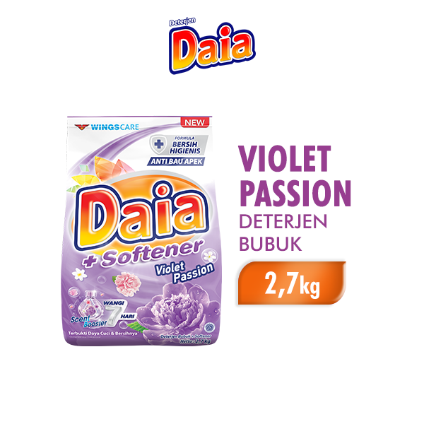 Daia Detergen Bubuk + Softener Violet Passion 2.7KG