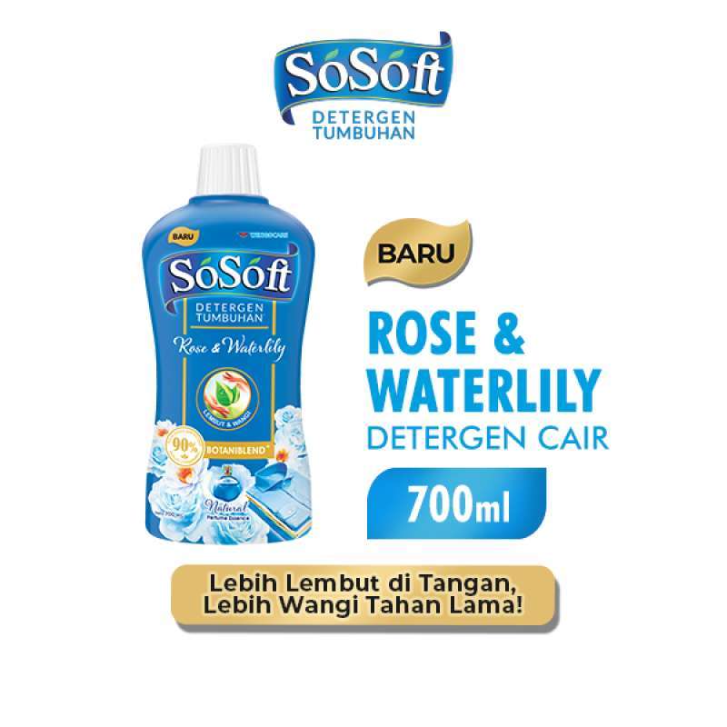 So Soft Detergen Cair Rose & Waterlily Btl 700ML