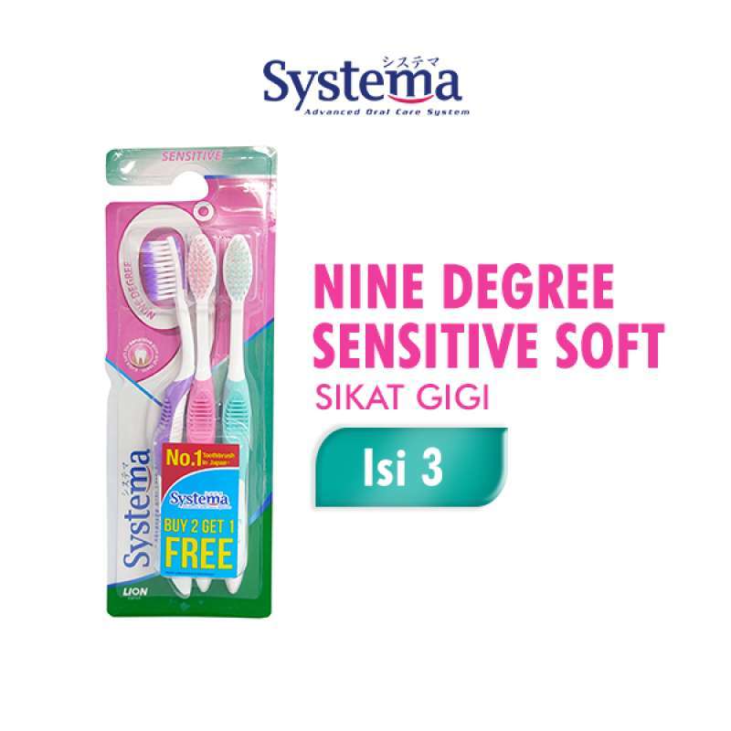 Systema Sikat Gigi 9 Degree Sensitiv 3Pcs