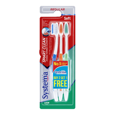 Systema Sikat Gigi Power Clean Reguler Soft 3PCS
