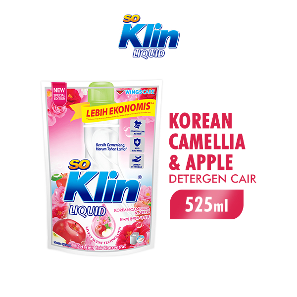 So Klin Detergen Cair Korean Camellia & Apple Pch 525ML