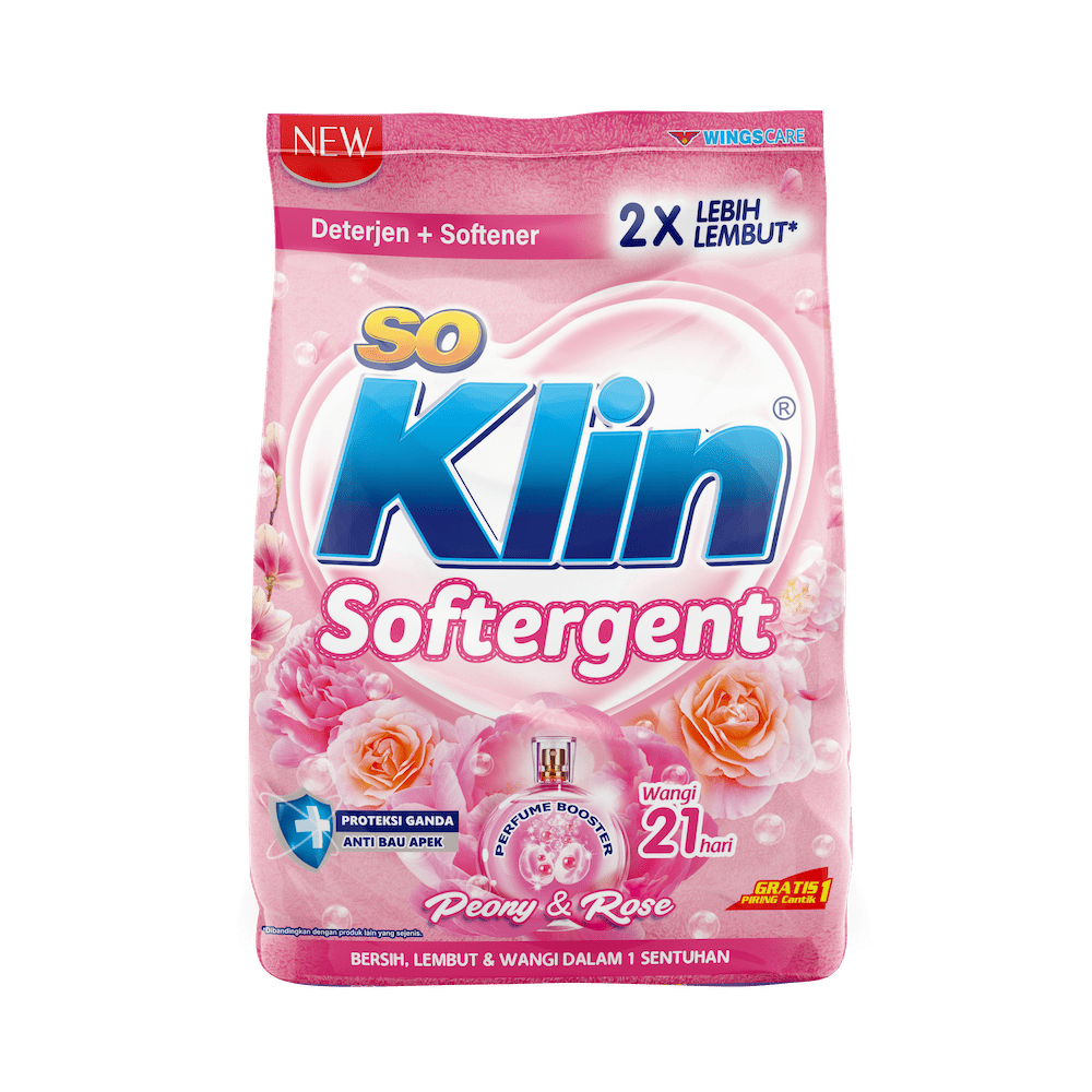 So Klin Softergent Detergen Bubuk Peony & Rose 455GR