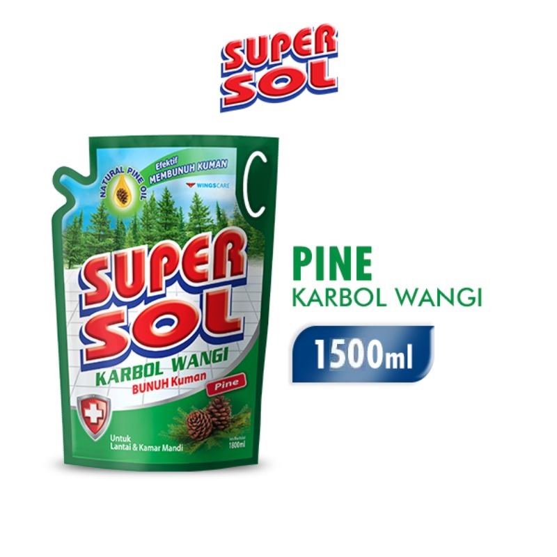 Super Sol Karbol Wangi Cemara Pch 1400ML
