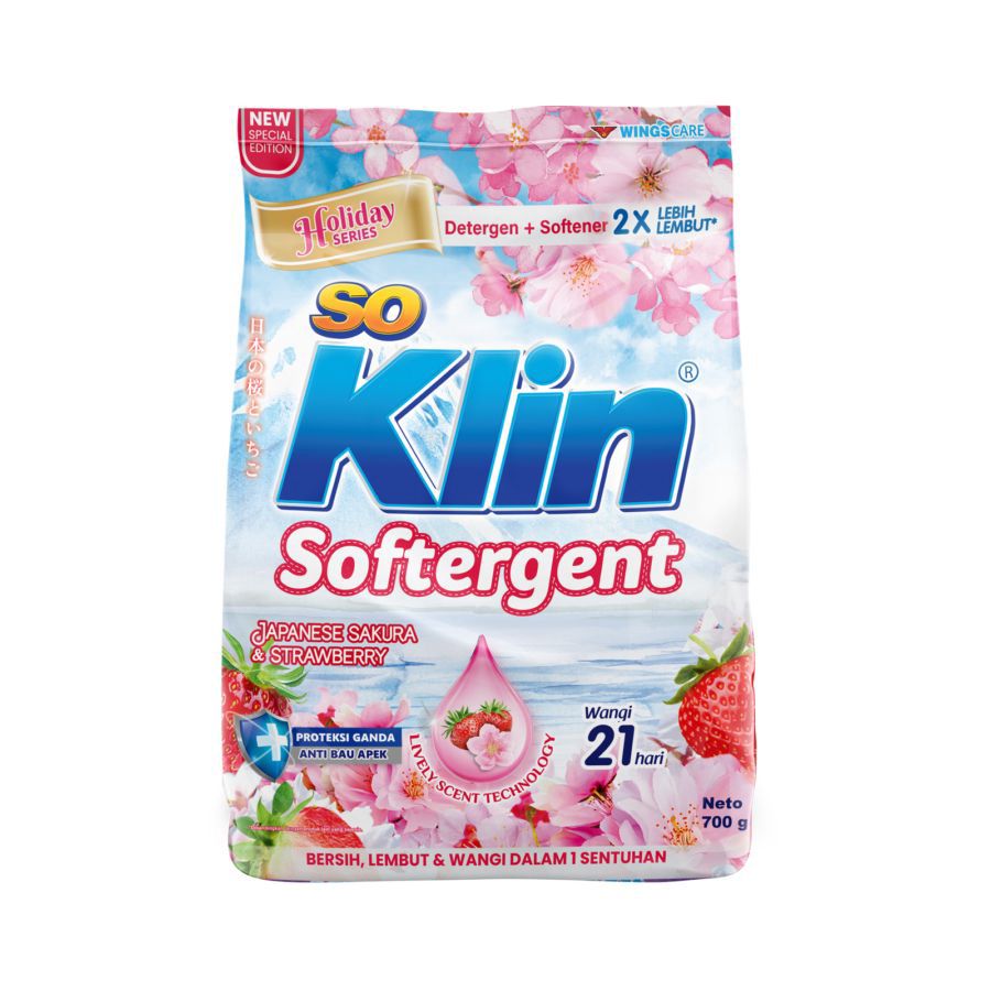 Soklin Powder Detergent softergent Sakura & Strawberry 700GR