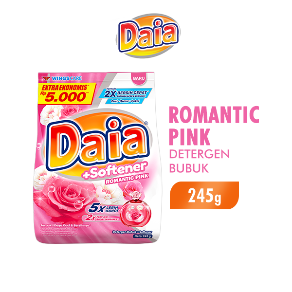Daia Detergen Bubuk Romantic Pink 245GR
