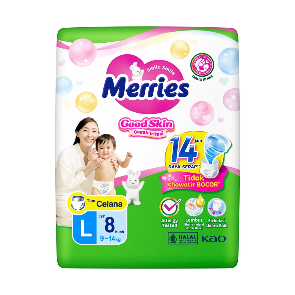 Merries Pants Good Skin L 8PCS