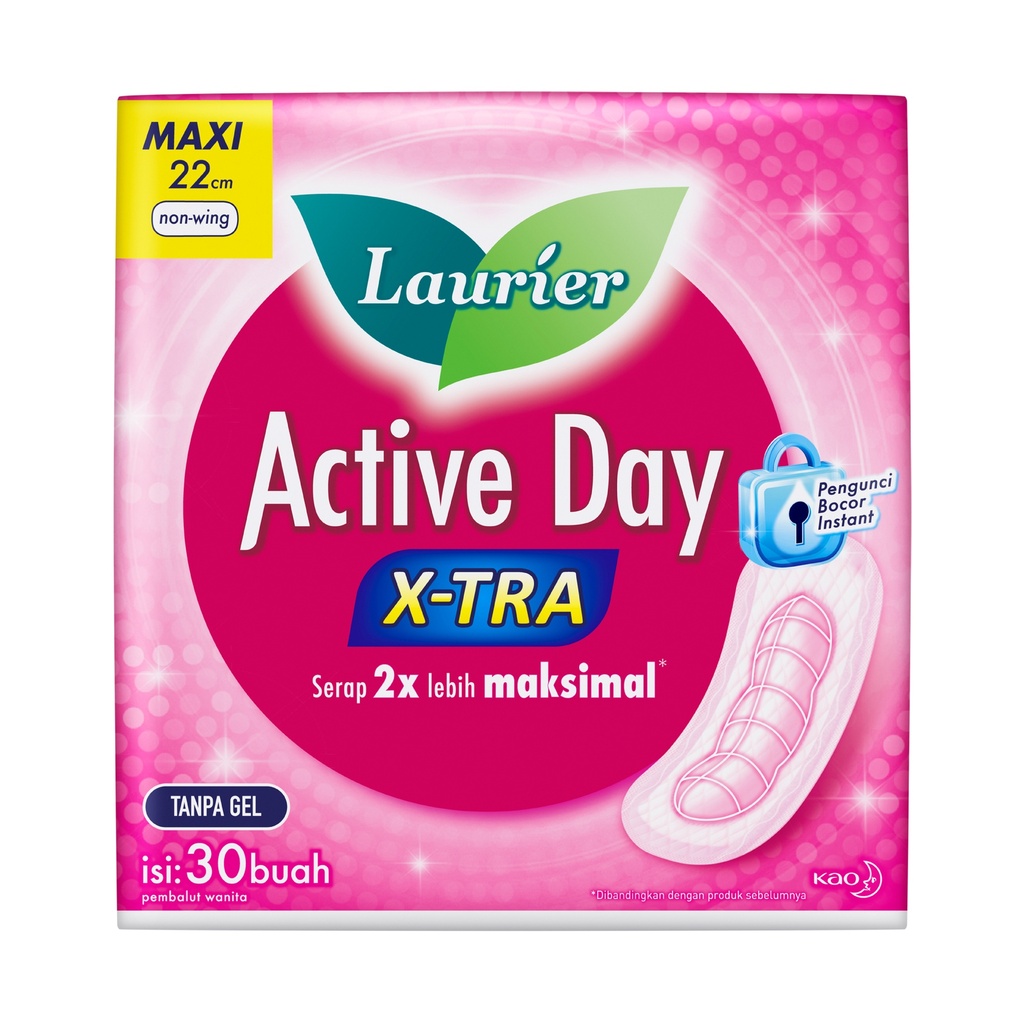 Laurier Active Day X-tra Tanpa Gel 22cm Non-Wing 30PCS