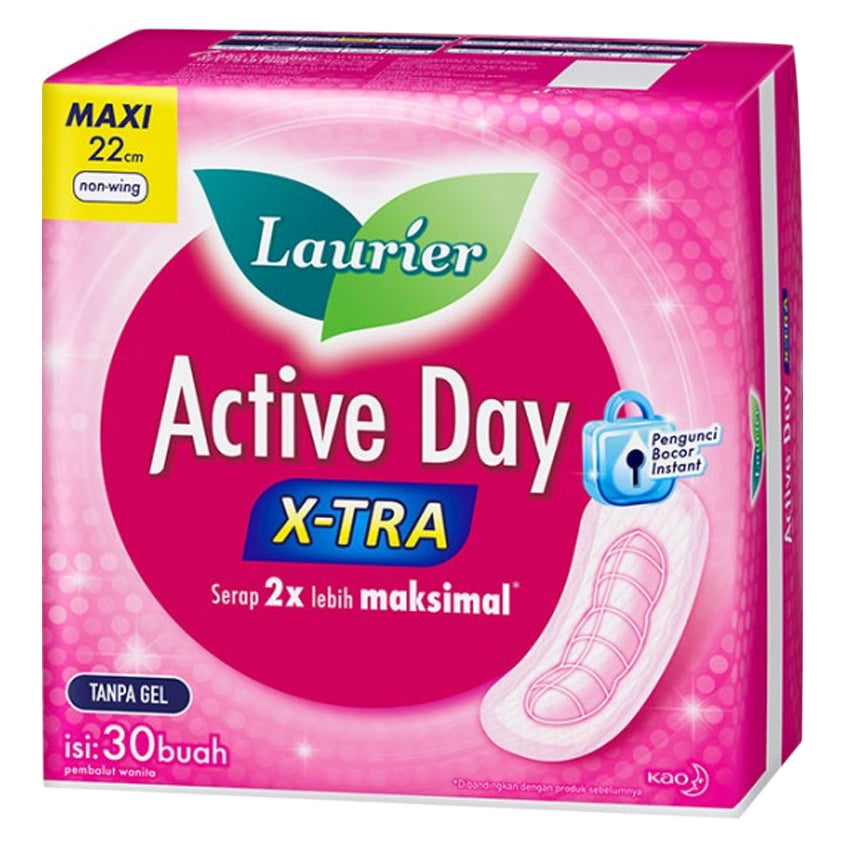 Laurier Active Day X-tra Tanpa Gel 22cm Wing 30PCS