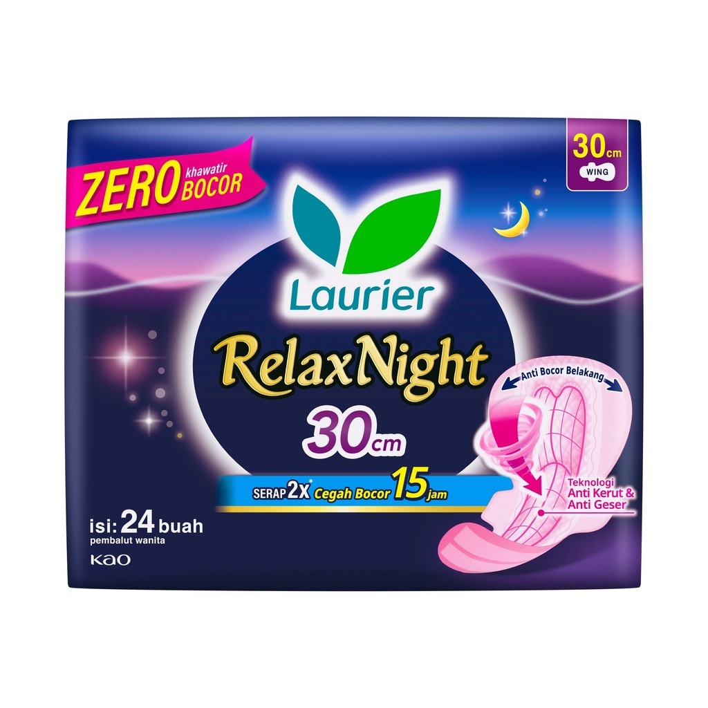 Laurier Relax Night 30cm Wing 24PCS