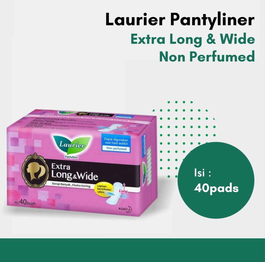 Laurier Pantyliner Extra Long & Wide 40PCS