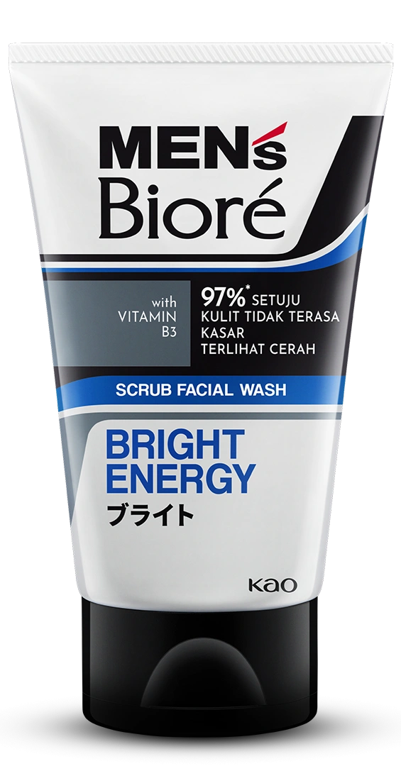 Mens Biore Scrub Facial Wash Bright Energy 100GR