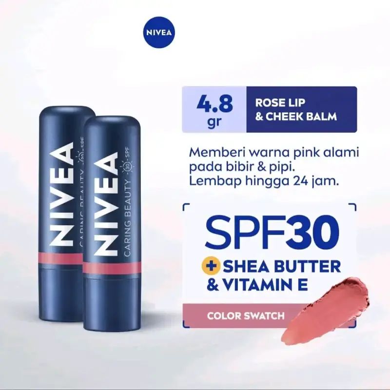 Nivea Caring Color Lip & Cheek Rose 4.8GR