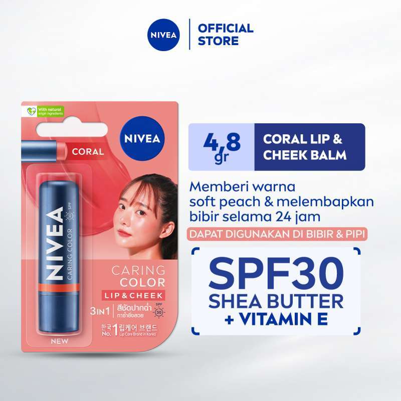 Nivea Caring Color Lip & Cheek Coral 4.8GR
