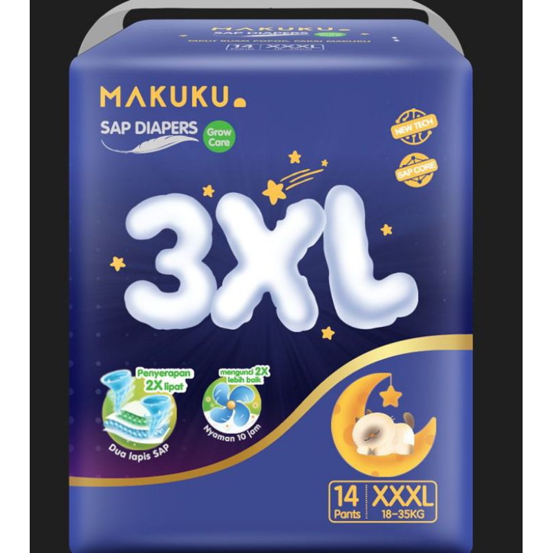 Makuku Grow Care Diapers Pants XXXL 14PCS