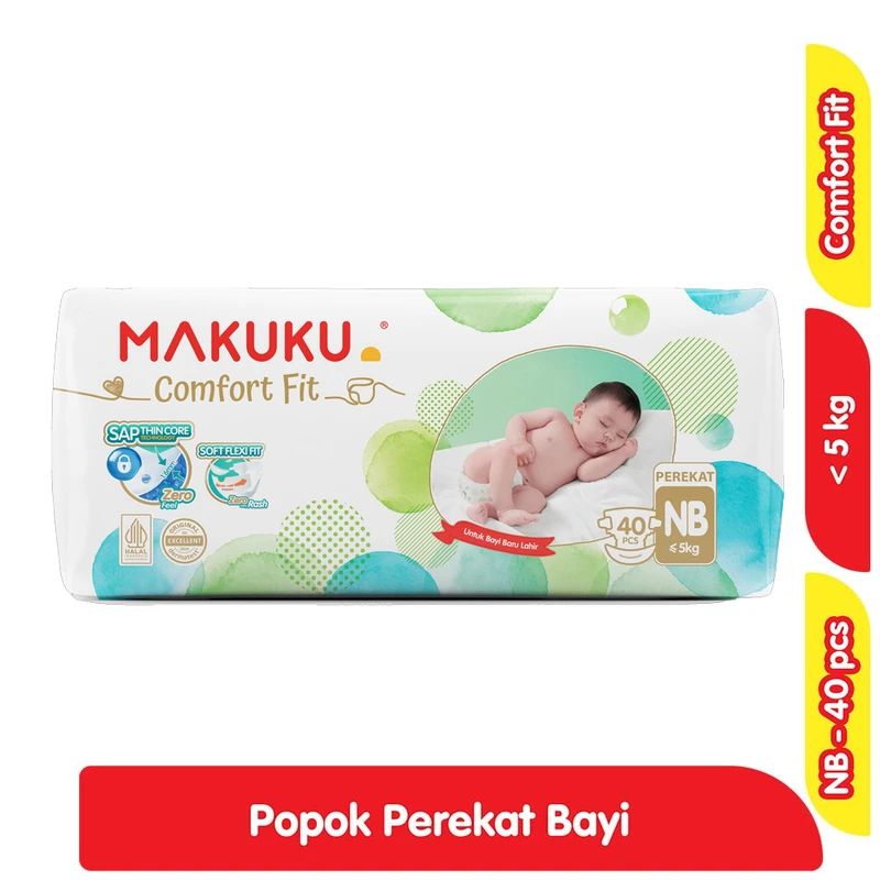 Makuku Comfort Fit Perekat Nb 40PCS