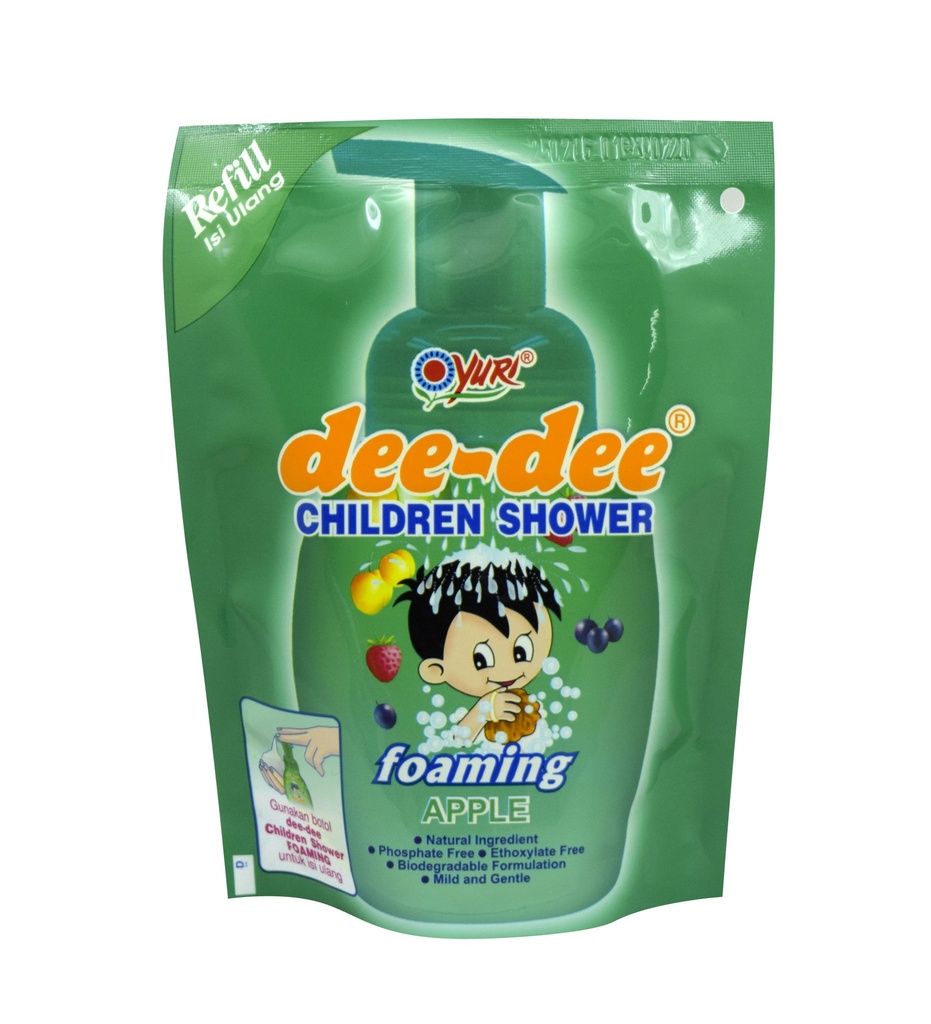 Dee-Dee Children Shower Foaming Apple Refill Pch 200ML