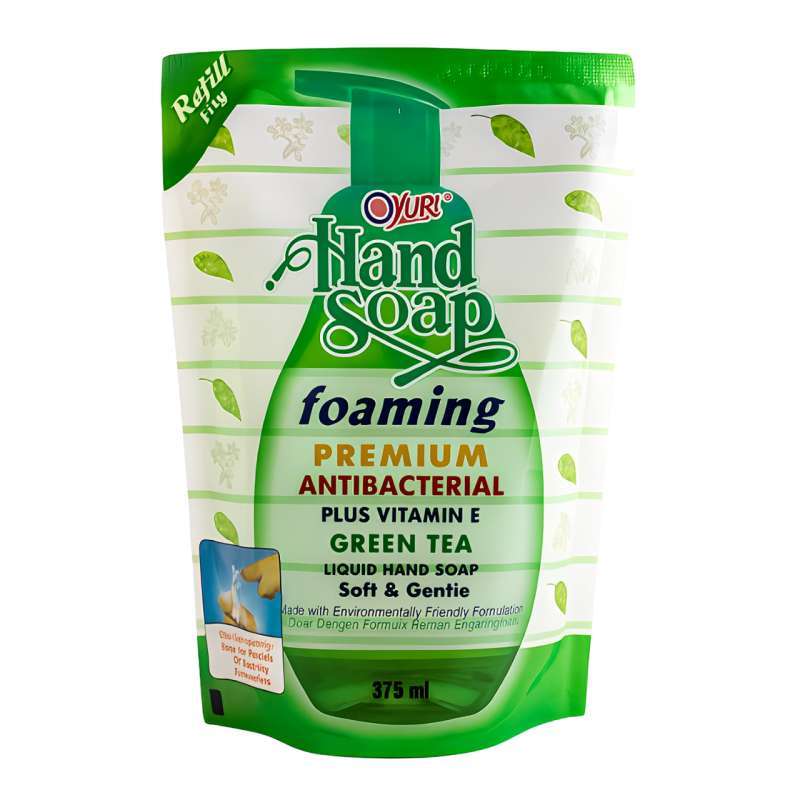 Yuri Hand Soap Foaming Green Tea Refill Pch 375ML