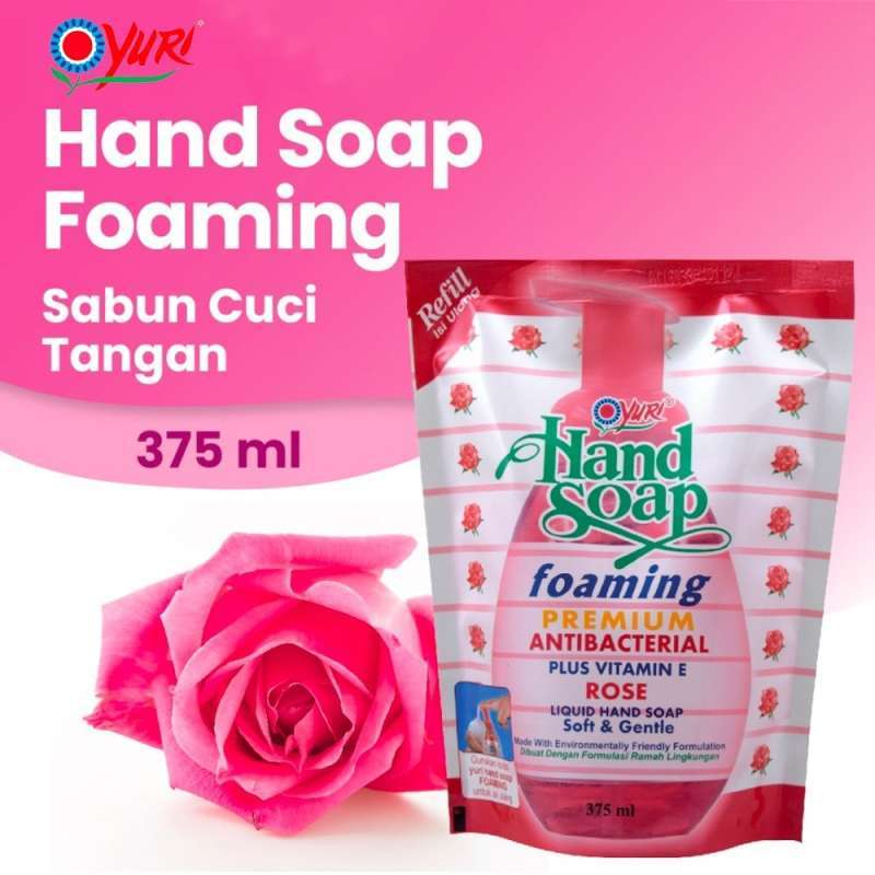 Yuri Hand Soap Foaming Rose Refill Pch 375ML