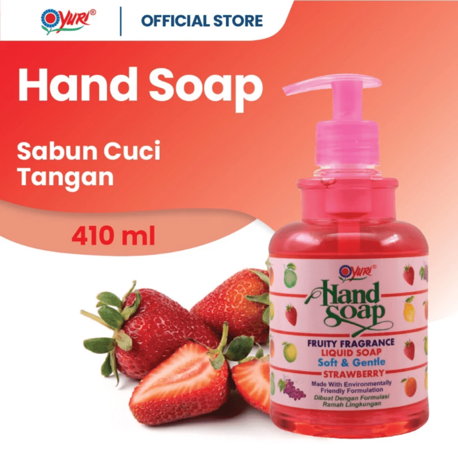 Yuri Hand Soap Fruity Fragrance Strawberry Btl 410ML