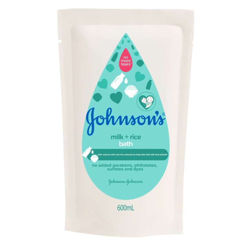 Johnson's Milk + Rice Hair & Body Baby Bath Pch 600ML