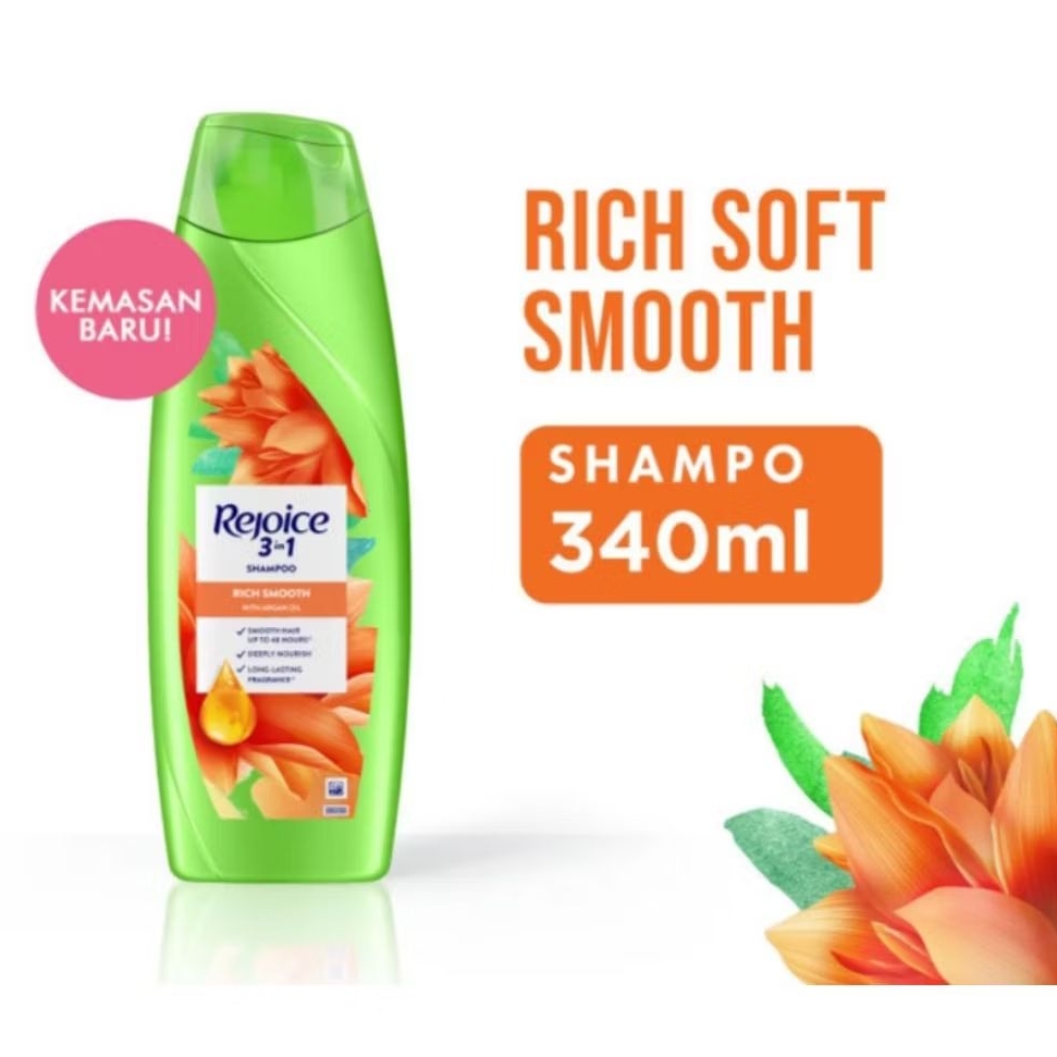 Rejoice 3in1 Shampo Rich Soft Smooth Btl 340ML