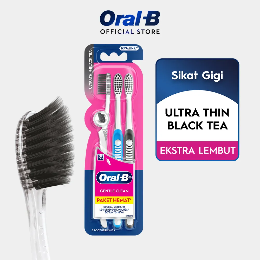 Oral-B Gentle Clean Ultrathin Black Tea Extra Soft 3PCS