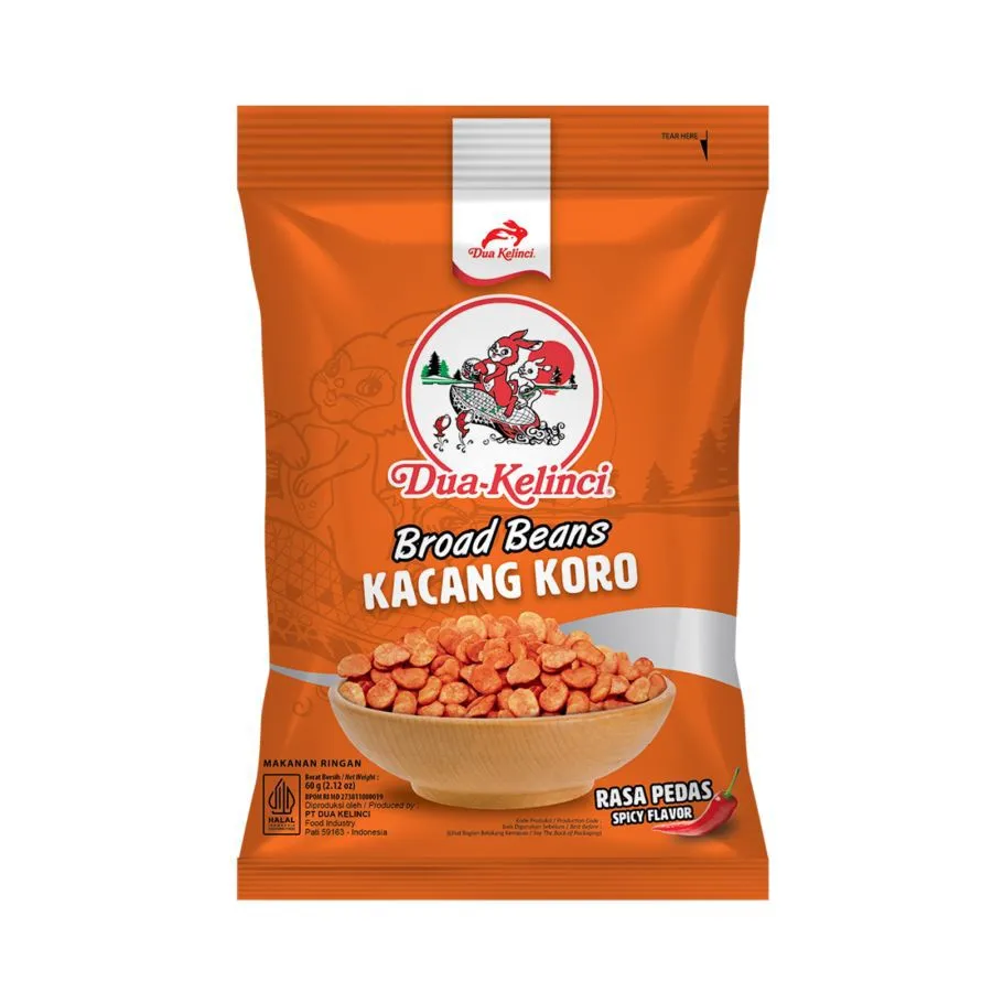 Dua Kelinci Kacang Koro Rasa Pedas Pch 60GR