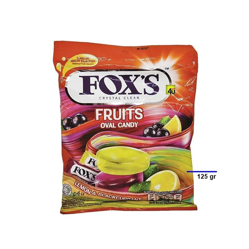 Fox's Crystal Clear Oval Candy Fruits 125GR