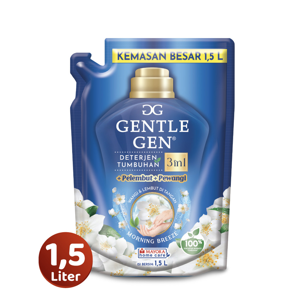 Gentle Gen Detergen Cair 3in1 Morning Breeze Pch 1.5KG