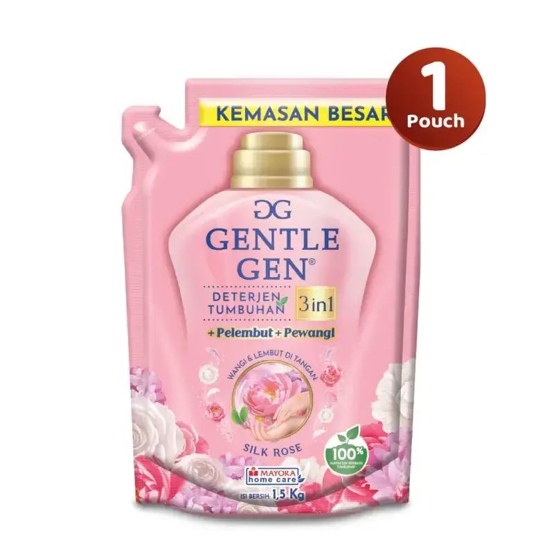 Gentle Gen Detergen Cair 3in1 Silk Rose Pch 1.5KG