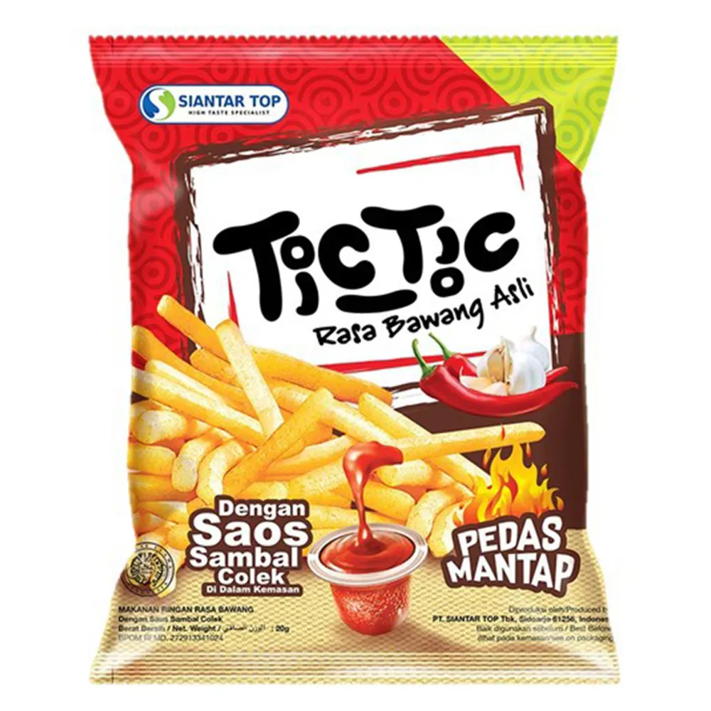 Tic Tic Rasa Bawang Asli Dengan Saos Sambal Colek 65GR
