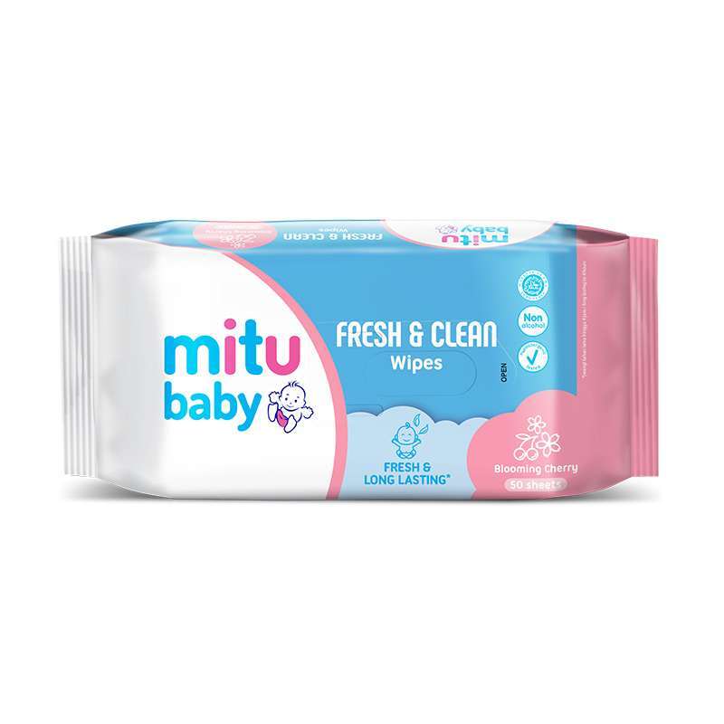 Mitu Baby Fresh & Clean Wipes Blooming Cherry 2X50S