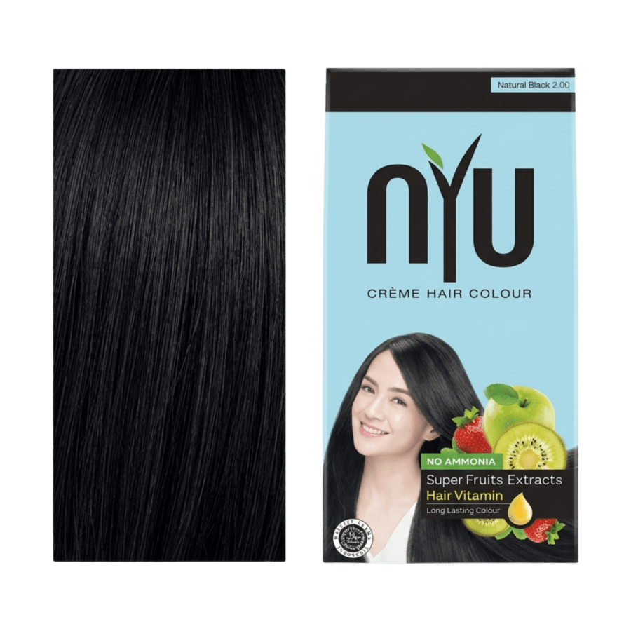 Nyu Creme Hair Colour Natural Black 2.00 61ML