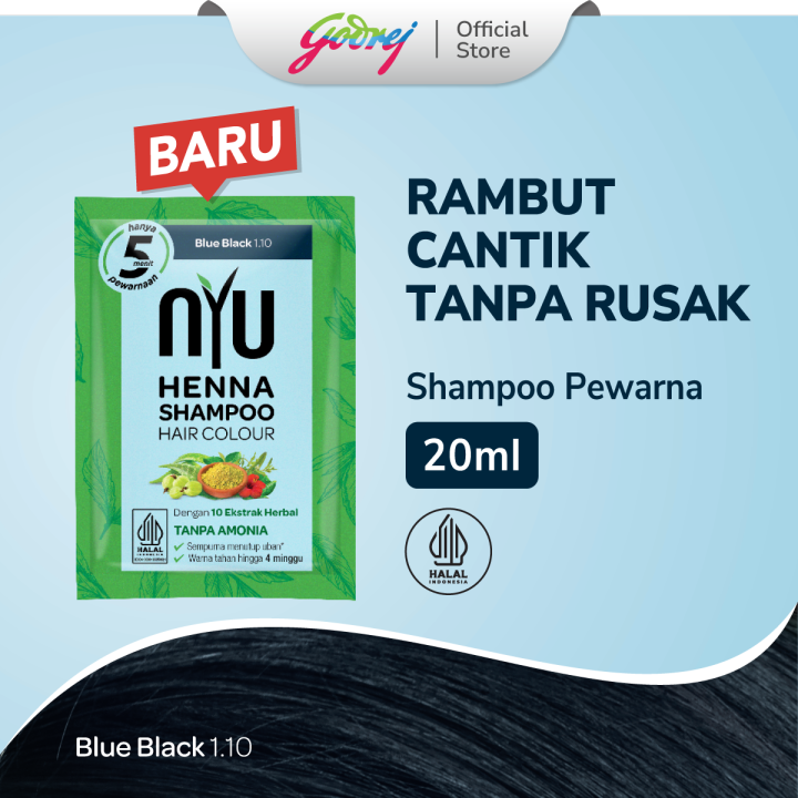 Nyu Henna Shampoo Hair Colour Blue Black 1.10 20ML