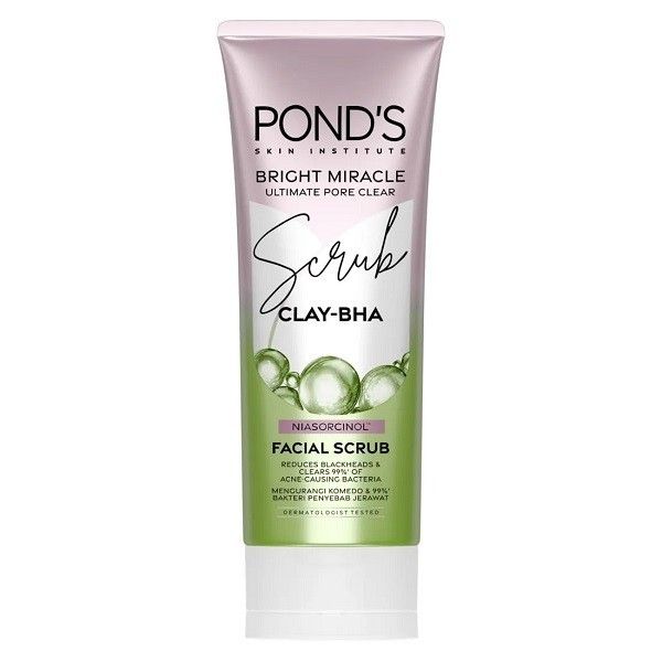 Pond's Facial Scrub Bright Miracle Scrub Clay-Bha 100GR