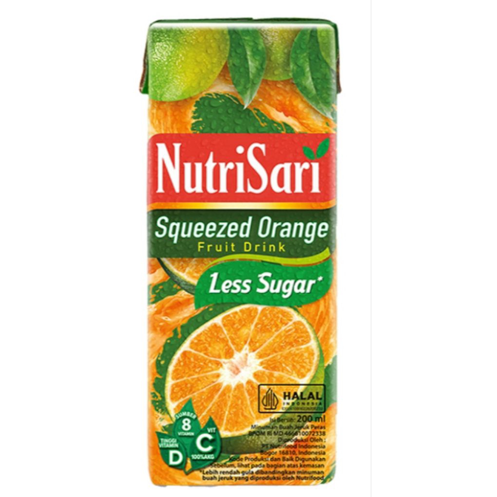 Nutrisari Squeezed Orange Less Sugar 200ML