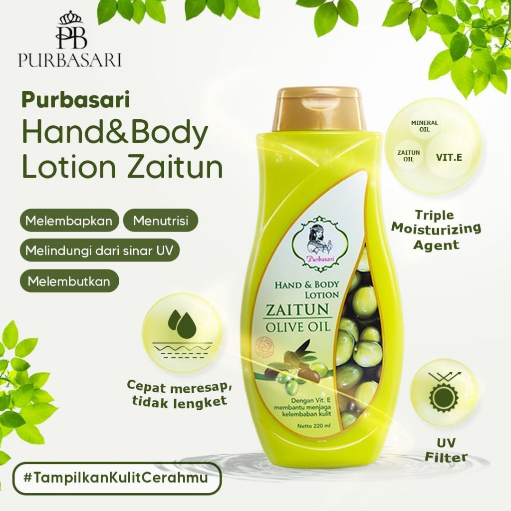 Purbasari Hand & Body Lotion Zaitun+Vit.E 220ML