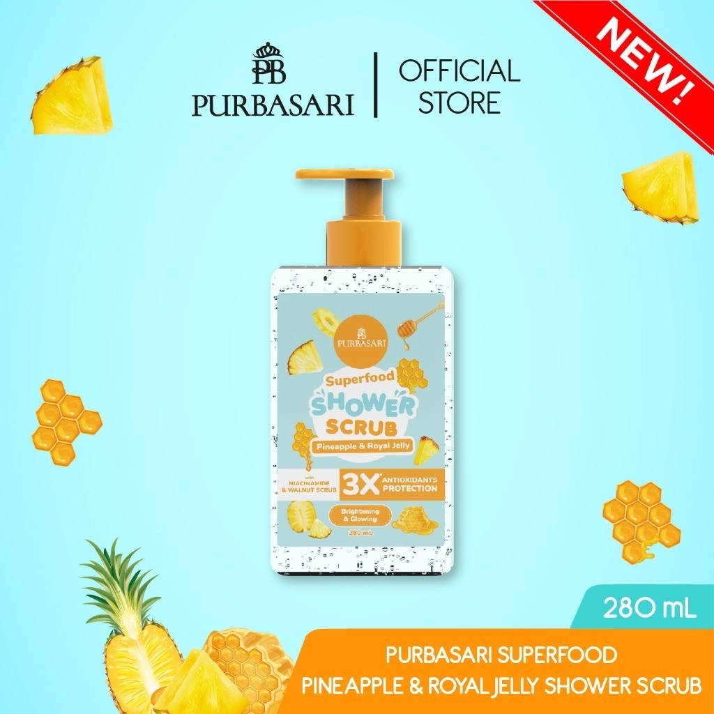 Purbasari Superfood Shower Scrub Pineapple & Royal Jelly 280ML