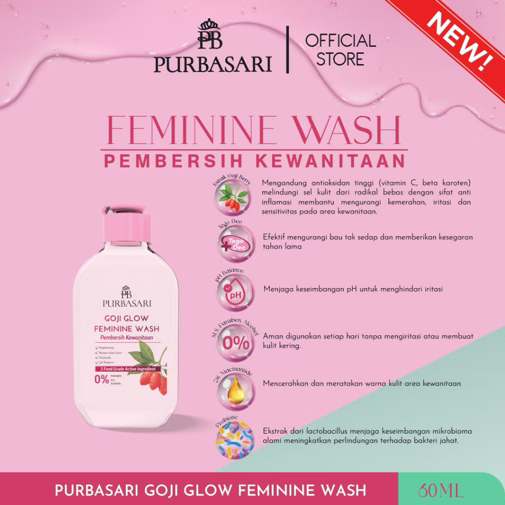 Purbasari Goji Glow Feminine Wash 60ML