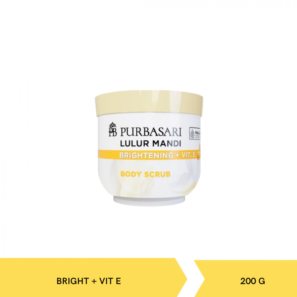 Purbasari Lulur Mandi Brightening+Vit.E Cup 200GR